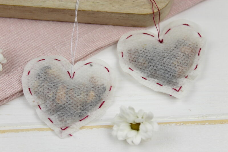 Herz Teebeutel mit Früchtetee einfach selber nähen
