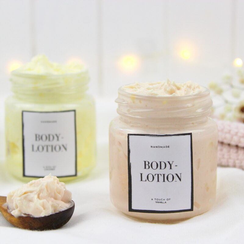 DIY Bodylotion in Vanille und Kokos in einem Einmachglas Kosmetik