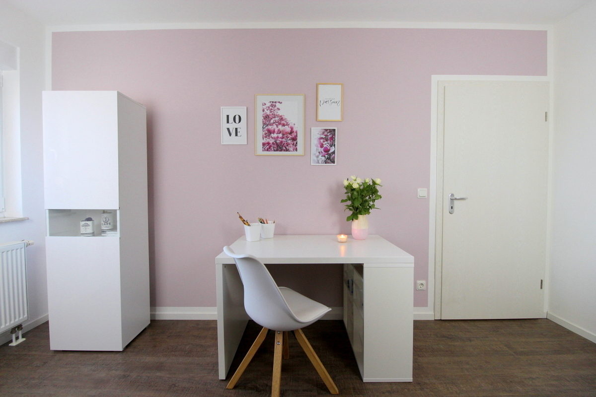DIY Wände streichen mit Rand in rosa