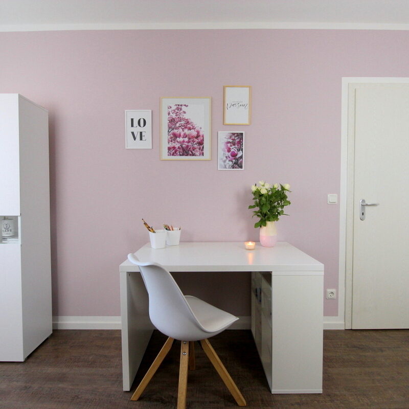 DIY Wände streichen mit Rand in rosa