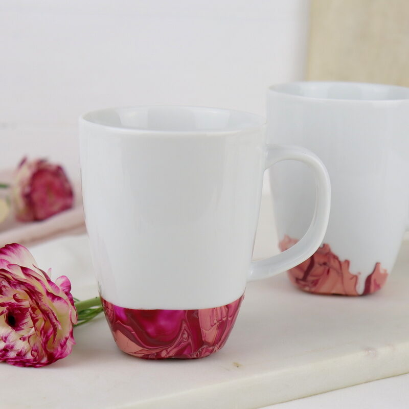 DIY - marmorierte Tassen mit Nagellack