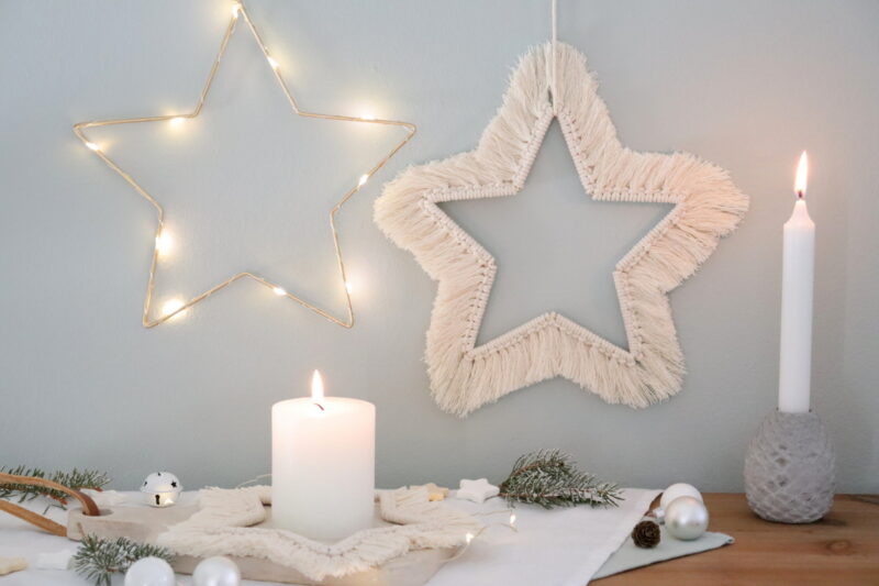 DIY Anleitung Makramee Stern zu Weihnachten knüpfen selber machen