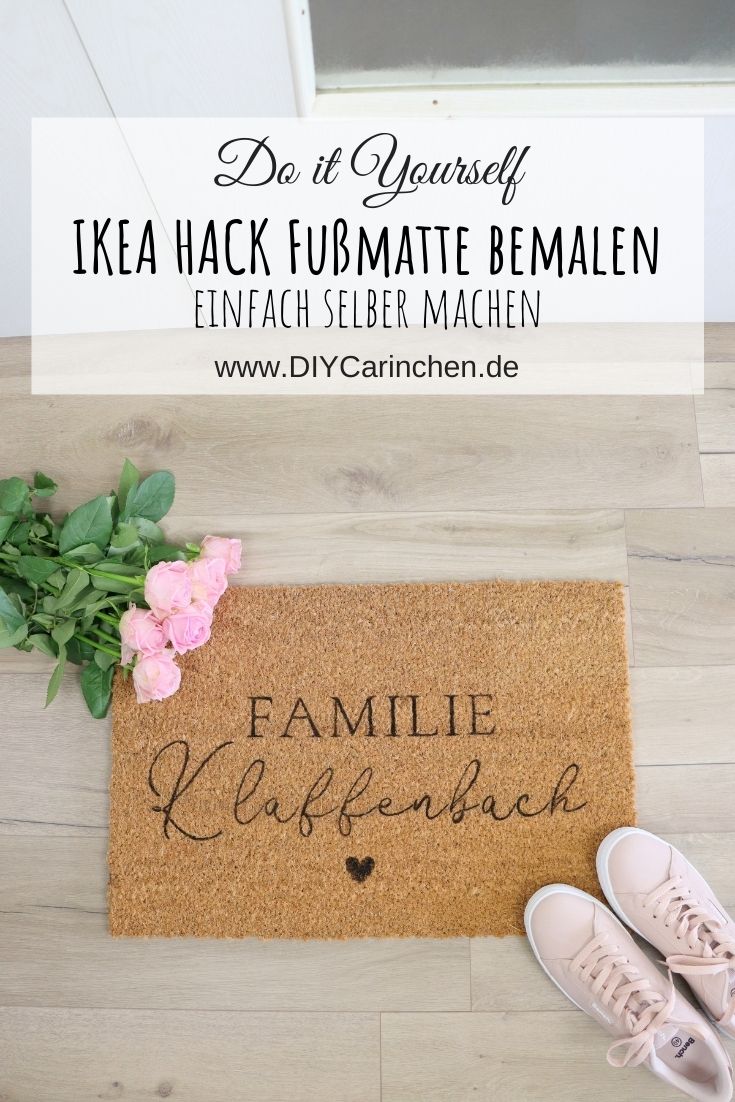 DIY IKEA Hack mit der TRAMPA Fußmatte selbst bemalt und gestaltet