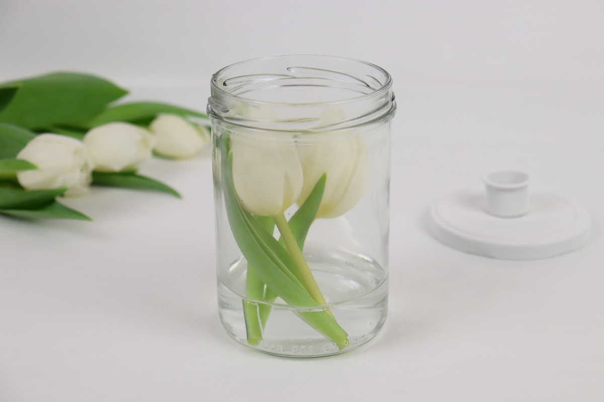 DIY selbstgemachte Upcycling Kerzenhalter Glas mit Deckel