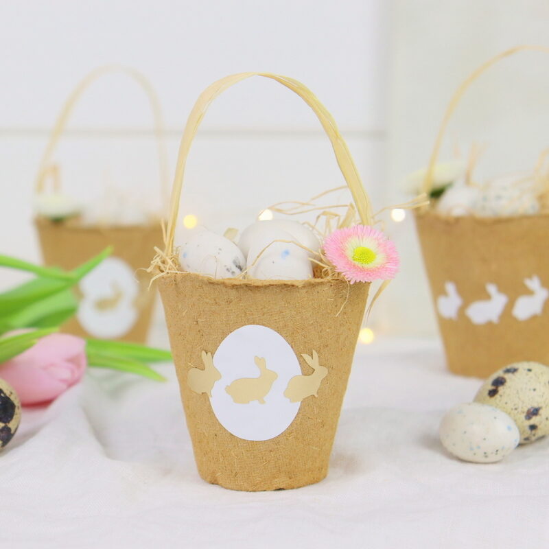 DIY - selbstgemachte Osterkörbchen mit dem Plotter aus einem Aufzuchtstopf