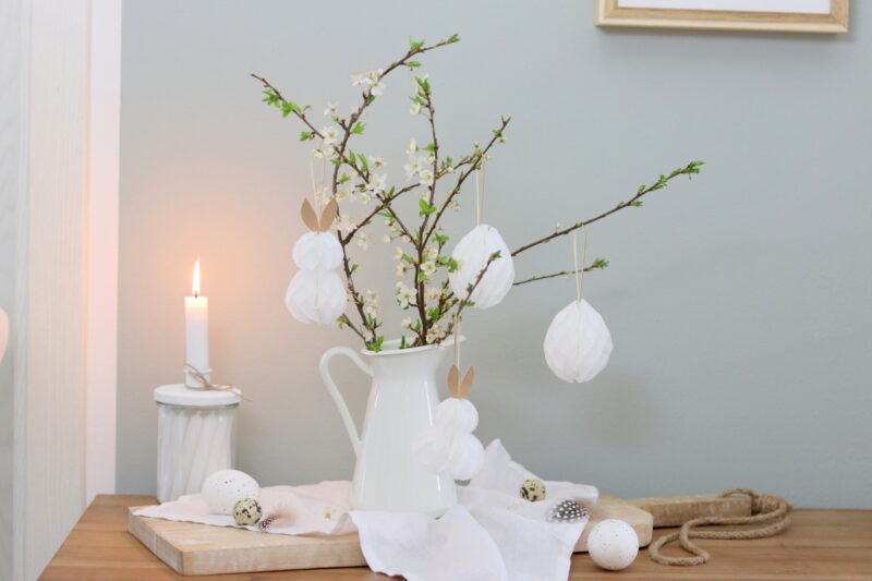 DIY Anleitung - selbstgemachte Waben-Eier und Waben-Osterhasen aus Wabenpapier